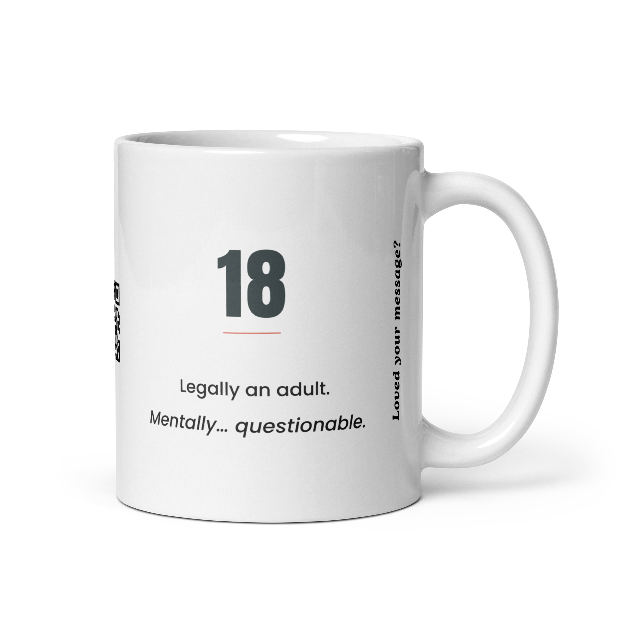 Personalised Funny 18th Birthday Video Message Mug